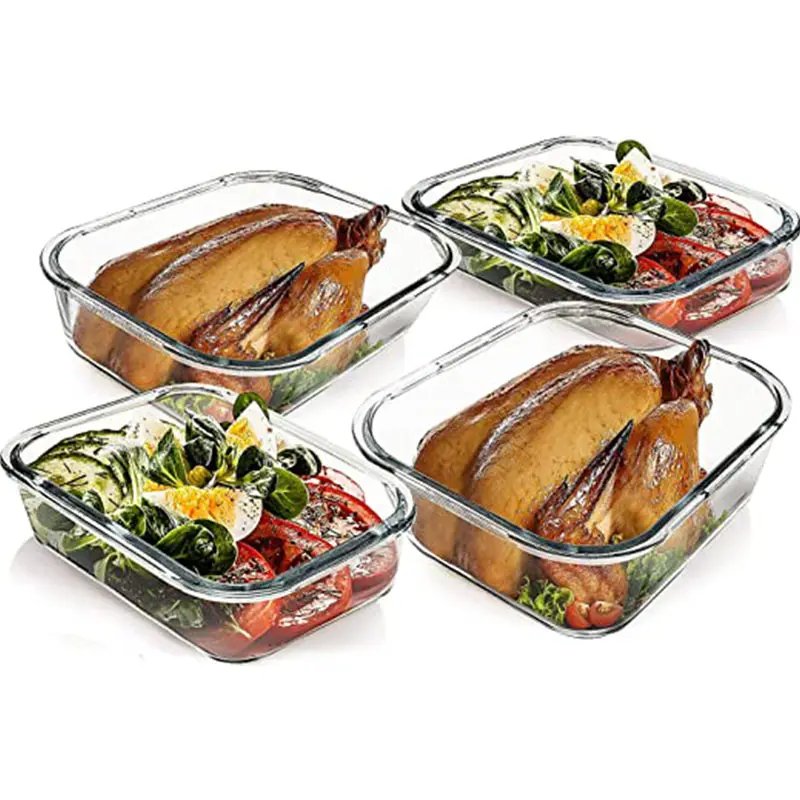 Glass Lunch Box Borosilicate Glass Food Container Set Glass Food Storage Container
