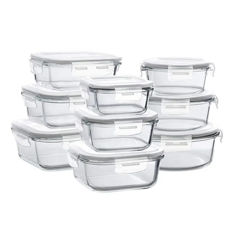 Glass Lunch Box Borosilicate Glass Food Container Set Glass Food Storage Container