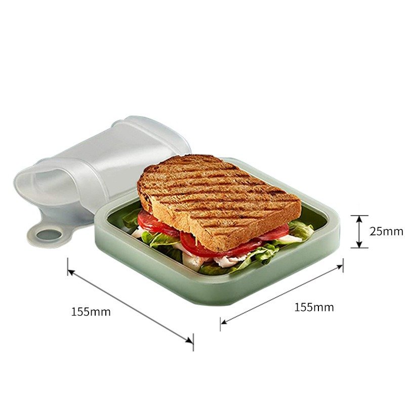 Outdoor Silicone Lunch Bento Boxes Fresh-Keeping Sandwich Containers for Food Storage Sealable Sandwich Boxes for Daily Lunches