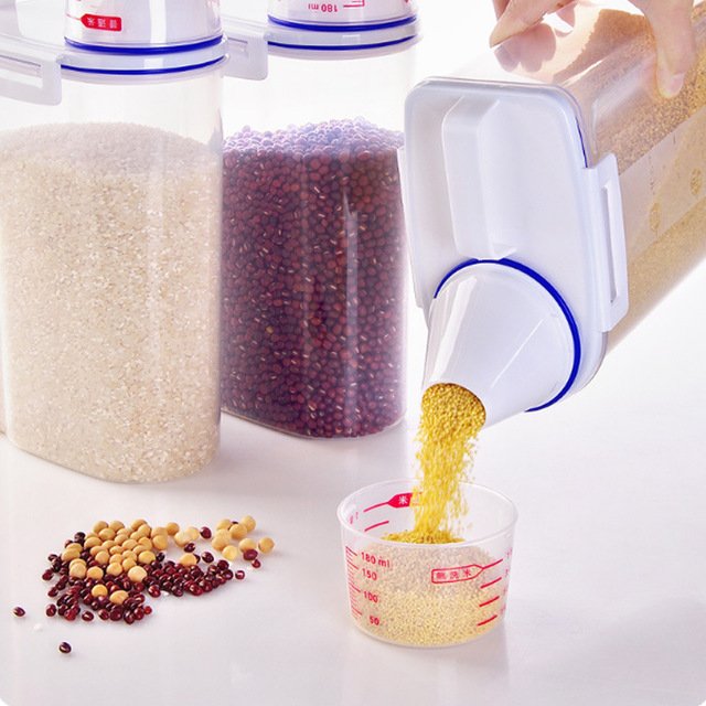 2 Kg Hot Sale Dispenser Storage Box Holder Lid Foods Rice Pasta Container