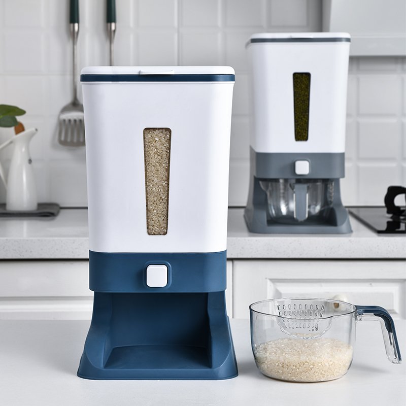 New Rice Dispenser storage box container 12kg Cereals and Grain Bucket Dry Food Storage Container for Organizing Home Kitchen