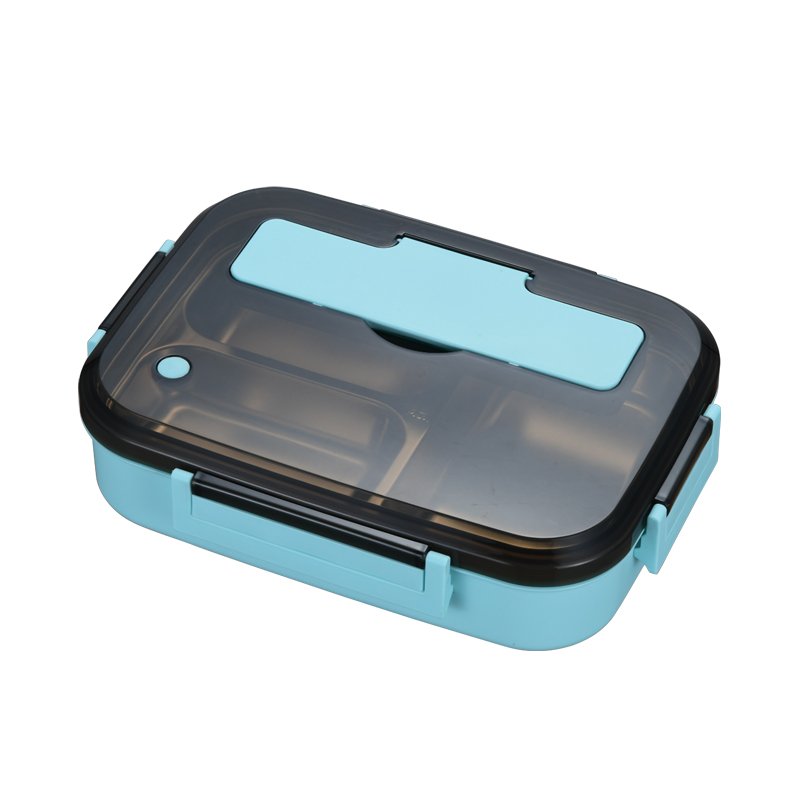 kids thermal stainless steel food container 3 compartments leakproof bento lunchbox with cutlery