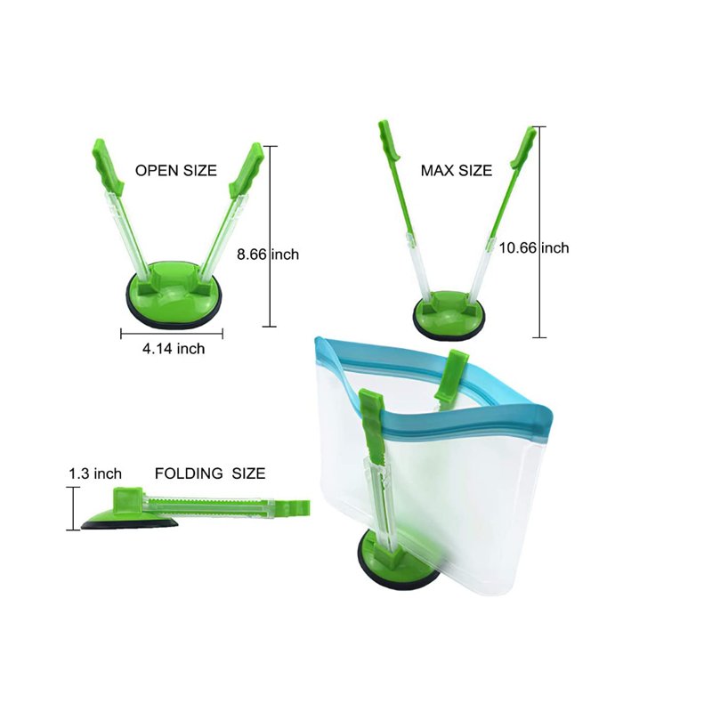 Adjustable Hands Free Clips Baggy Rack Stands Holder For Food Storage Bags
