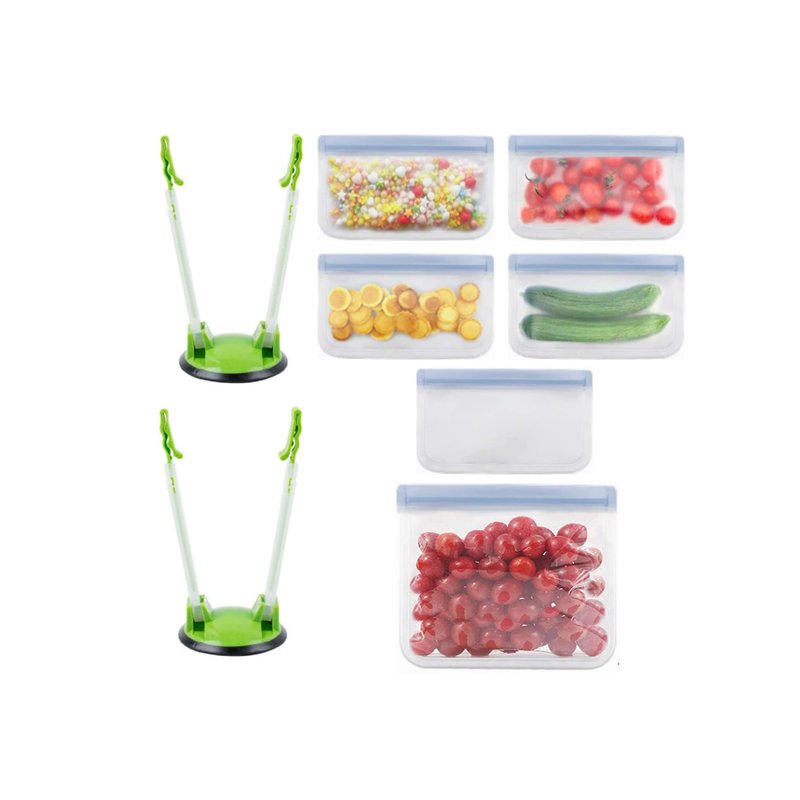 Adjustable Hands Free Clips Baggy Rack Stands Holder For Food Storage Bags