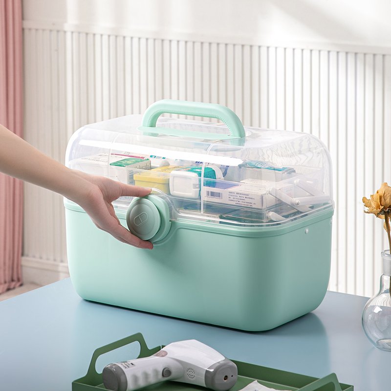 Hot Sale Home First Aid Kit Household Portable 3 Layers Multi-layer Plastic Medicine Storage Box with Mini One Day Pill Case