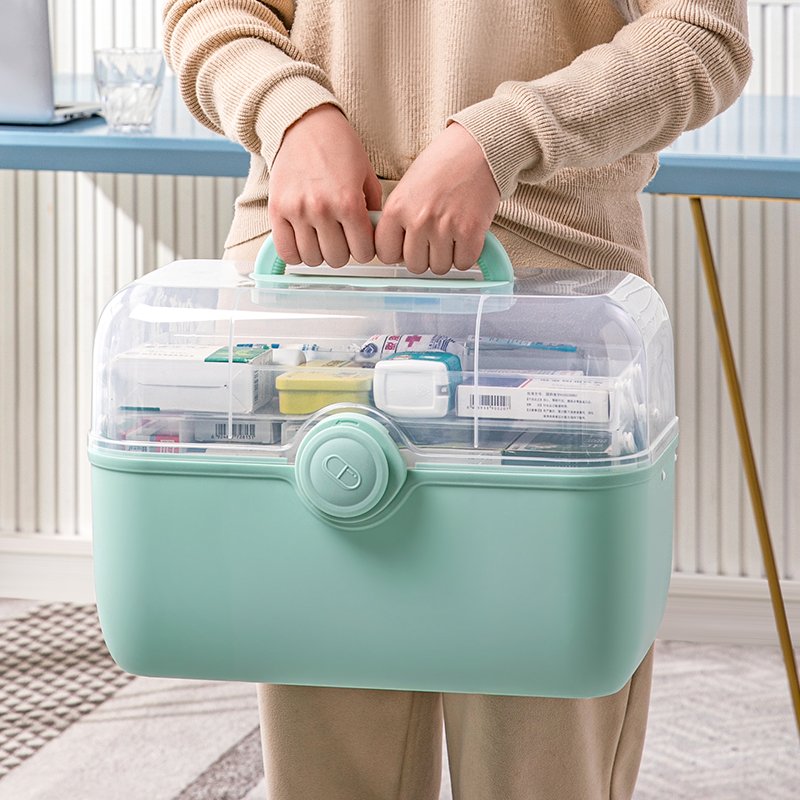Hot Sale Home First Aid Kit Household Portable 3 Layers Multi-layer Plastic Medicine Storage Box with Mini One Day Pill Case