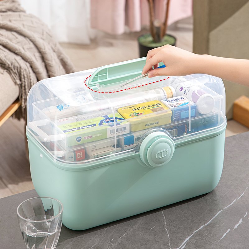 Hot Sale Home First Aid Kit Household Portable 3 Layers Multi-layer Plastic Medicine Storage Box with Mini One Day Pill Case