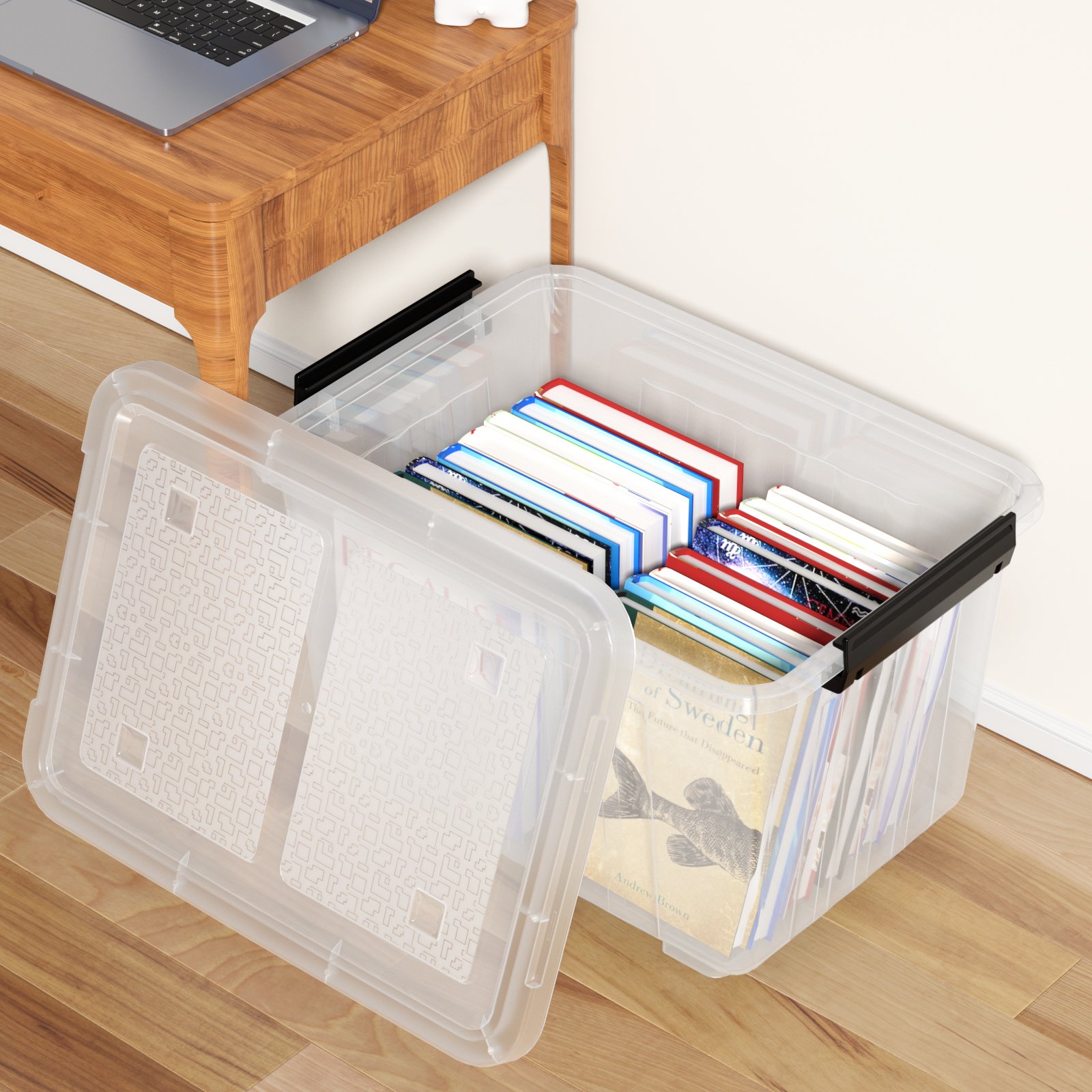 Modern Multifunctional Rectangular Plastic Storage Box 60L