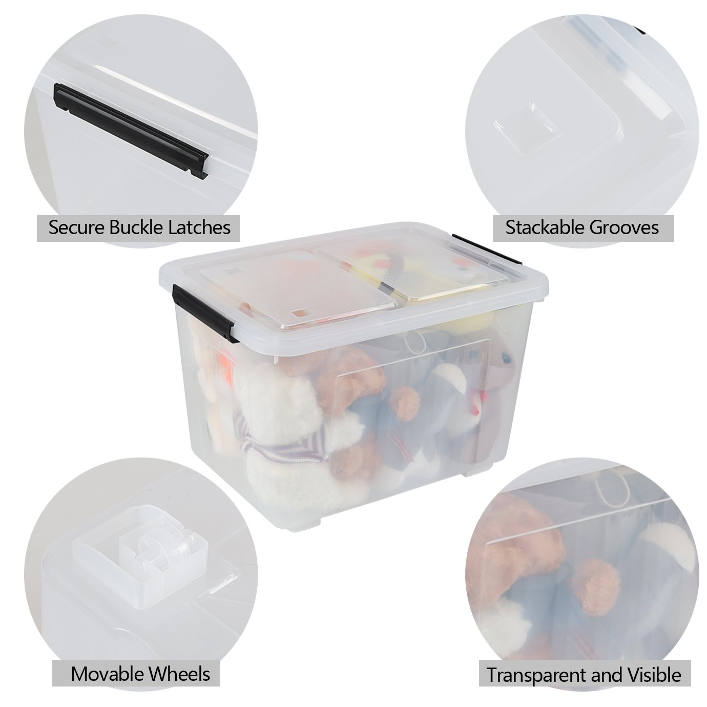 Modern Multifunctional Rectangular Plastic Storage Box 60L