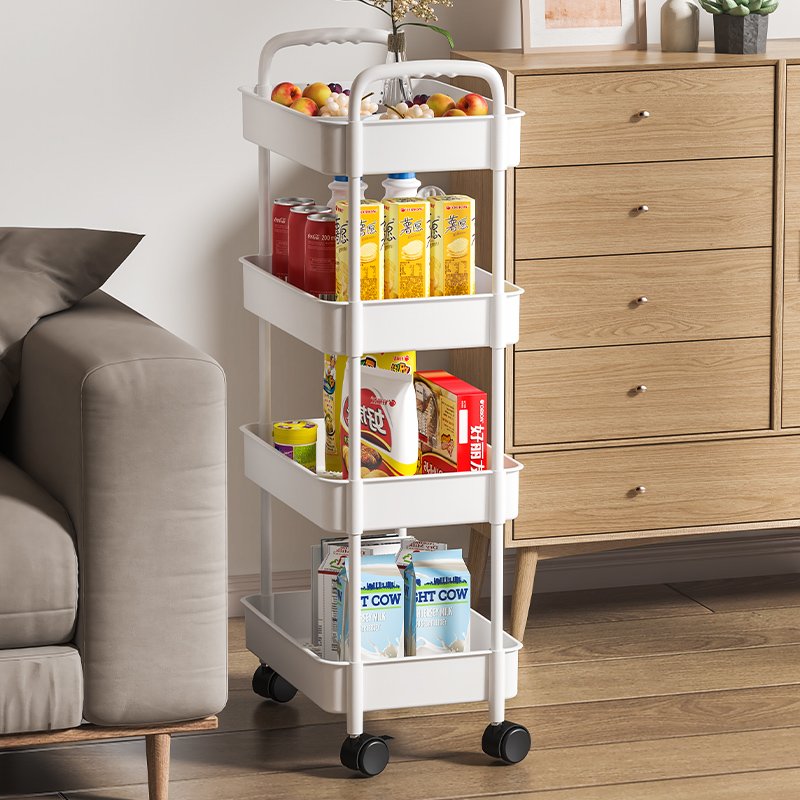 3 Tier Dining Rolling Storage Shelves Hand Kitchen Storage Trolley Cart Organizer Kitchen Accessories Multifunction
