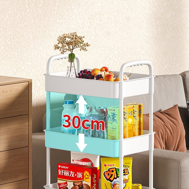 3 Tier Dining Rolling Storage Shelves Hand Kitchen Storage Trolley Cart Organizer Kitchen Accessories Multifunction