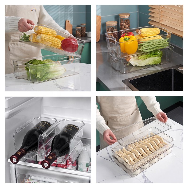 Stackable Pantry Bins Drawer Egg Storage Box Fridge Soda Can Refrigerator Organizer For Refrigerator
