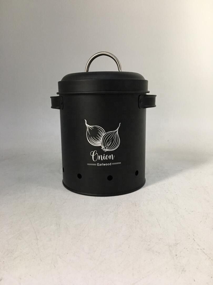 Modern Kitchen Household Organizer Metal Potatoes Storage Canister Box Food Storage Boxes & Bins Iron Multifunction Europe OEM