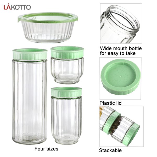 Best cheap mini airtight cylinder food candy containers mix glass storage jars glass bowl with PP lid