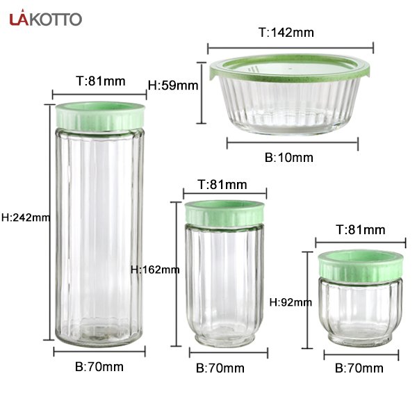 Best cheap mini airtight cylinder food candy containers mix glass storage jars glass bowl with PP lid