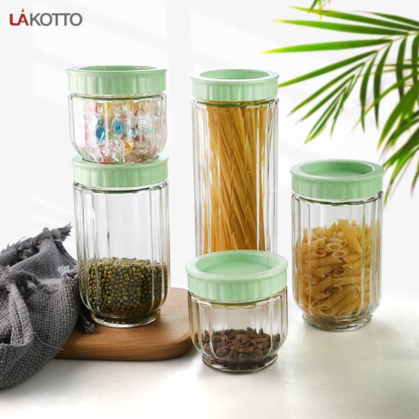 Best cheap mini airtight cylinder food candy containers mix glass storage jars glass bowl with PP lid