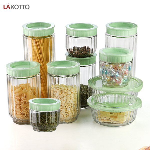 Best cheap mini airtight cylinder food candy containers mix glass storage jars glass bowl with PP lid