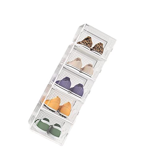 Drop Front Acrylic Drawer Type Magnetic Clear Shoe storage Box Transparent Plastic Acrylic Sneaker Stackable Shoe Storage Boxes