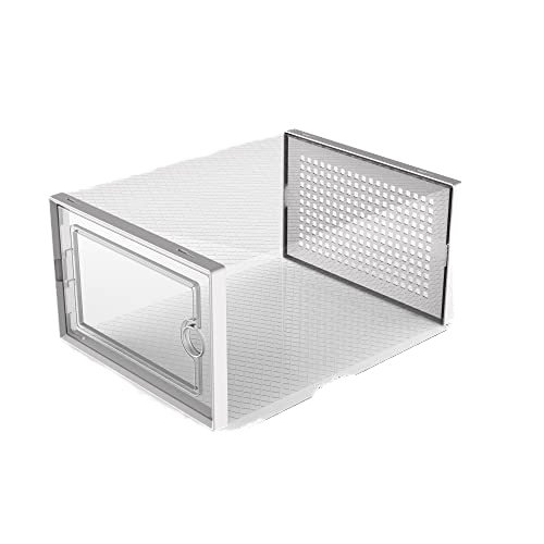 Drop Front Acrylic Drawer Type Magnetic Clear Shoe storage Box Transparent Plastic Acrylic Sneaker Stackable Shoe Storage Boxes