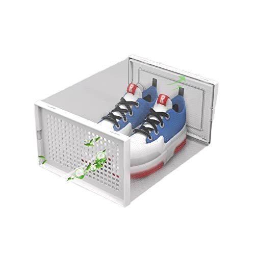 Drop Front Acrylic Drawer Type Magnetic Clear Shoe storage Box Transparent Plastic Acrylic Sneaker Stackable Shoe Storage Boxes
