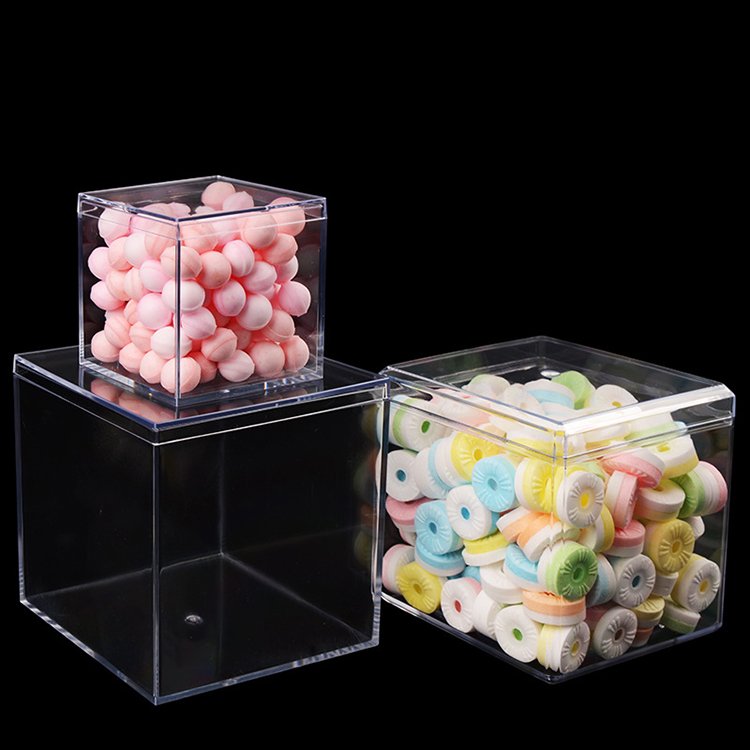 Custom Elegant Fancy Transparent Perspex Candy Storage Box Clear Acrylic Food Container Acrylic Dish Acrylic Storage Box