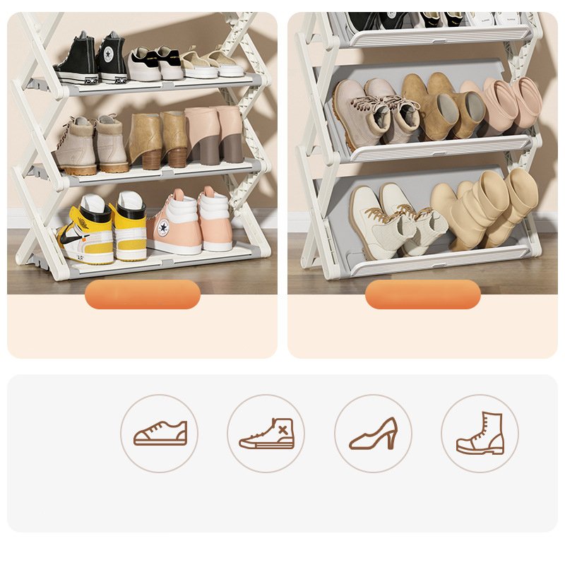 Collapsible Shoe Rack Storage Foldable Shoe Storage Boxes for Closet Hallway Bedroom Entryway Shoe Organizer