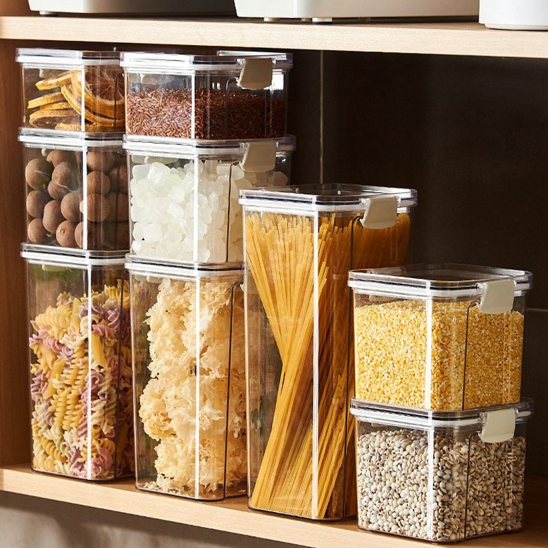 Different Capacity Plastic Food storage Sealed box Kitchen Storage Box Transparent Food Container