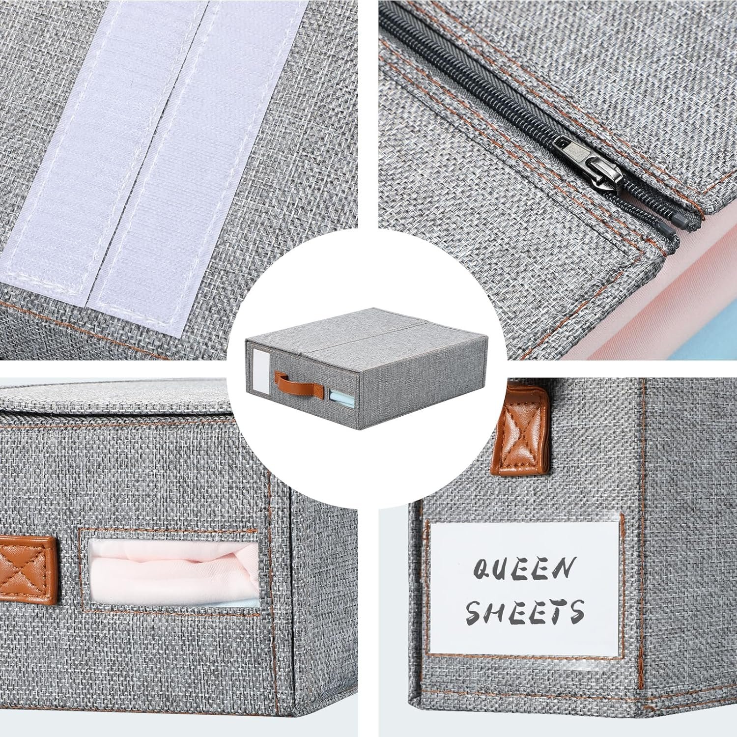 Brand New Single-Tier Fabric Clothing Organizer Foldable Bed Sheets Storage Box Functional Design for Living Room Use