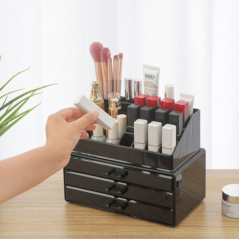 Multifunction table cosmetic storage box plastic cosmetic case makeup storage case