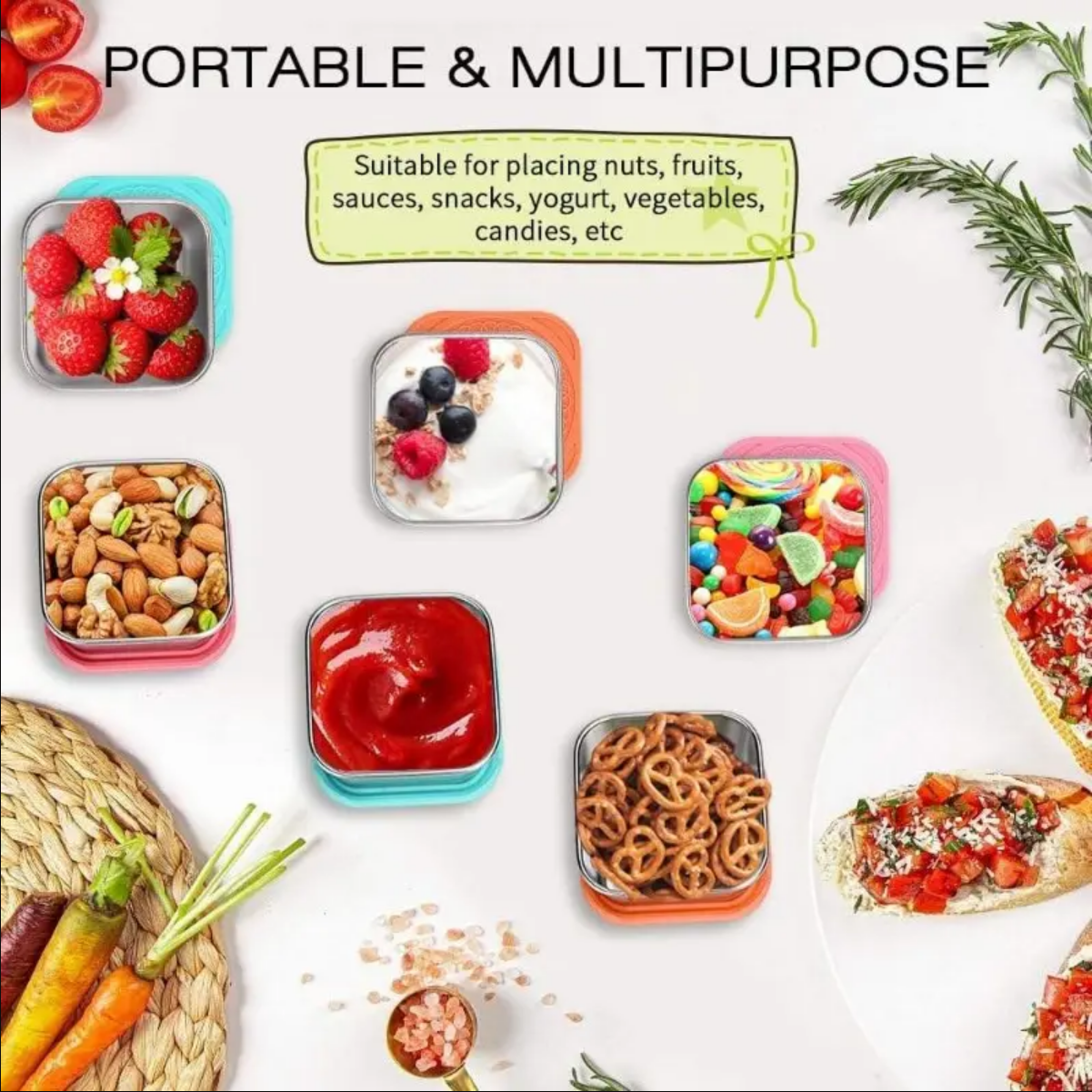 High Quality 304 Stainless Food Grade Kids Snack Box Bpa-Free Eco-friendly Food Storage Bento Lunch Box