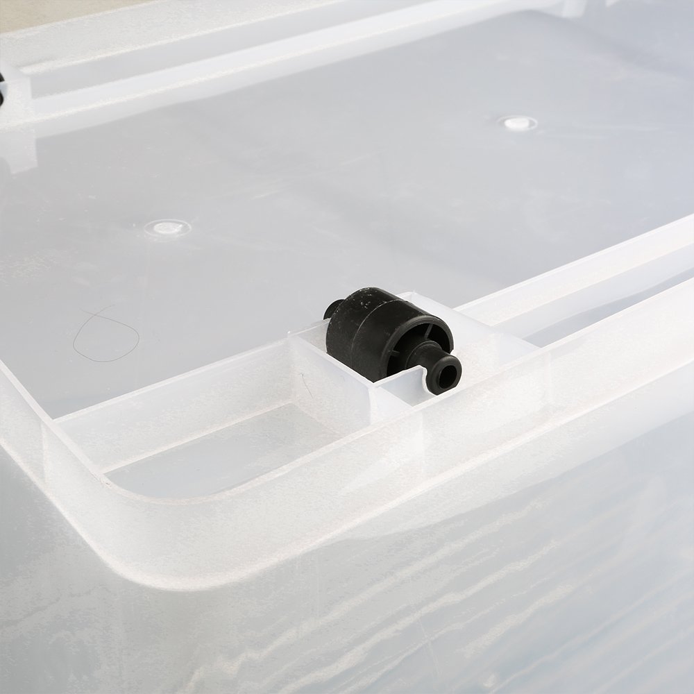 Hot sale stackable 70l stackable large clear plastic storage box with lid