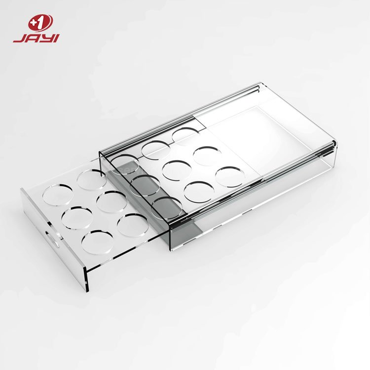 JAYI Table Top Clear Pull-out Acrylic Nespresso Coffee Capsule Pod Storage Box