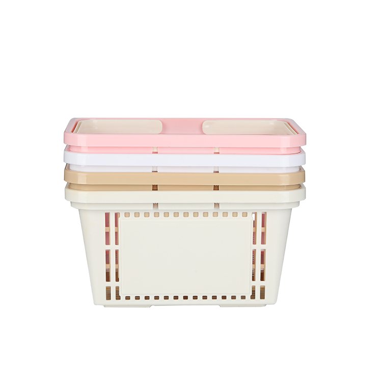 Hot Sale New Durable Supermarket Plastic Basket & Grocery Goods Food Storage Custom Colorful Hand Carry Shopping Basket