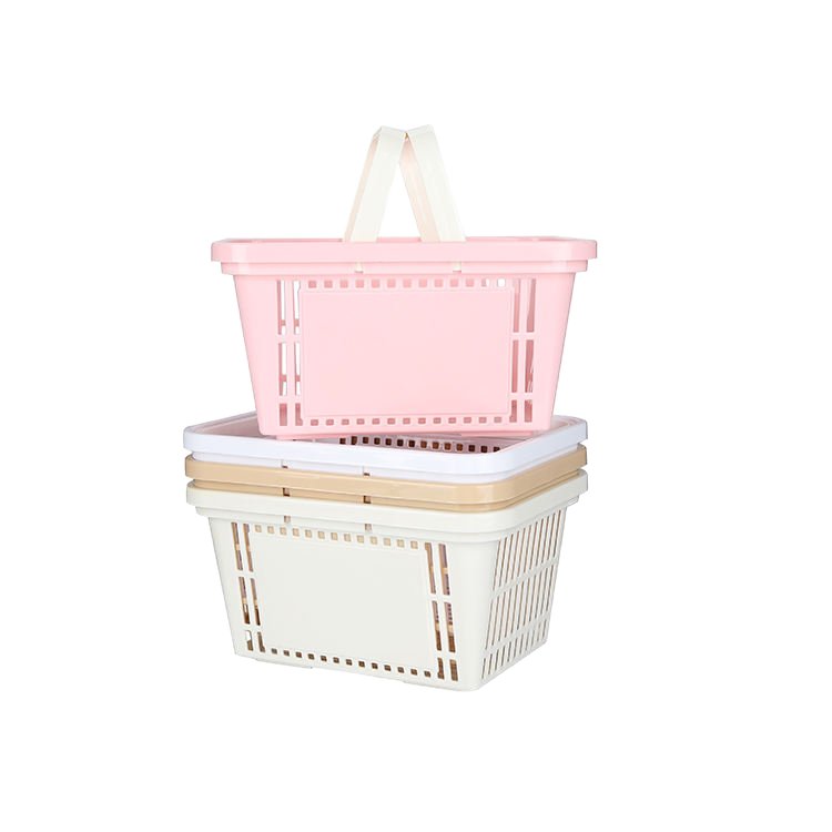 Hot Sale New Durable Supermarket Plastic Basket & Grocery Goods Food Storage Custom Colorful Hand Carry Shopping Basket