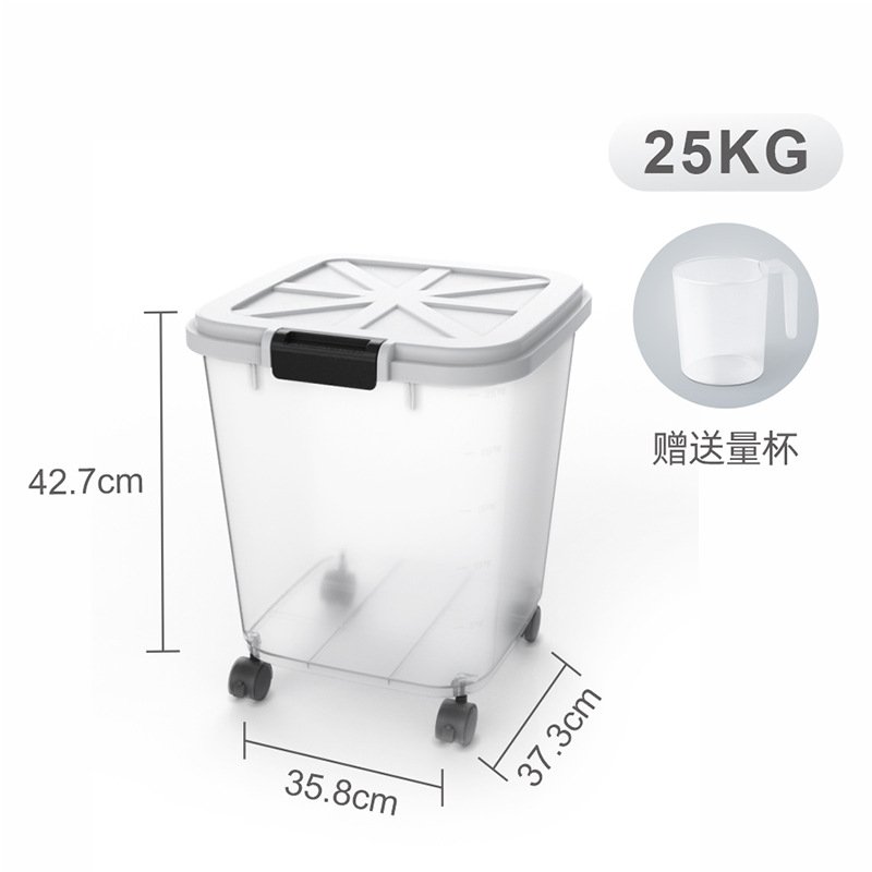 Rice Storage Container 25kg Sealed Container Camping Kitchen Plastic Multifunction CLASSIC Plastic Containers for Food Square