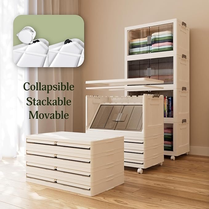 Wholesale Multi Layer Wardrobe Cabinet Living Room Bedroom Collapsible High Quality Plastic Folding Organizer Cabinet