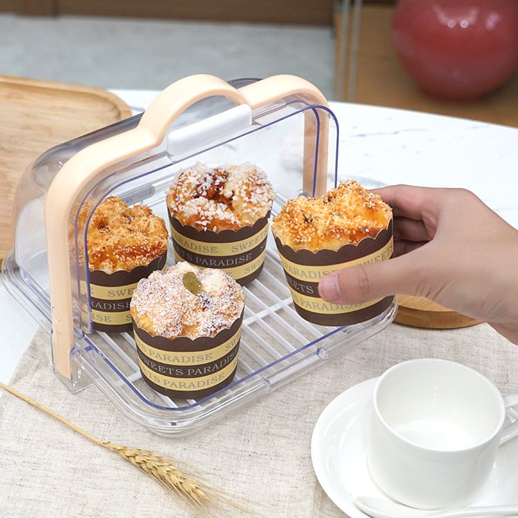 Dust-proof And Moisture-proof Cupcake Boxes Portable Fruit Storage Container Clear Plastic Bread Storage Box With Lids