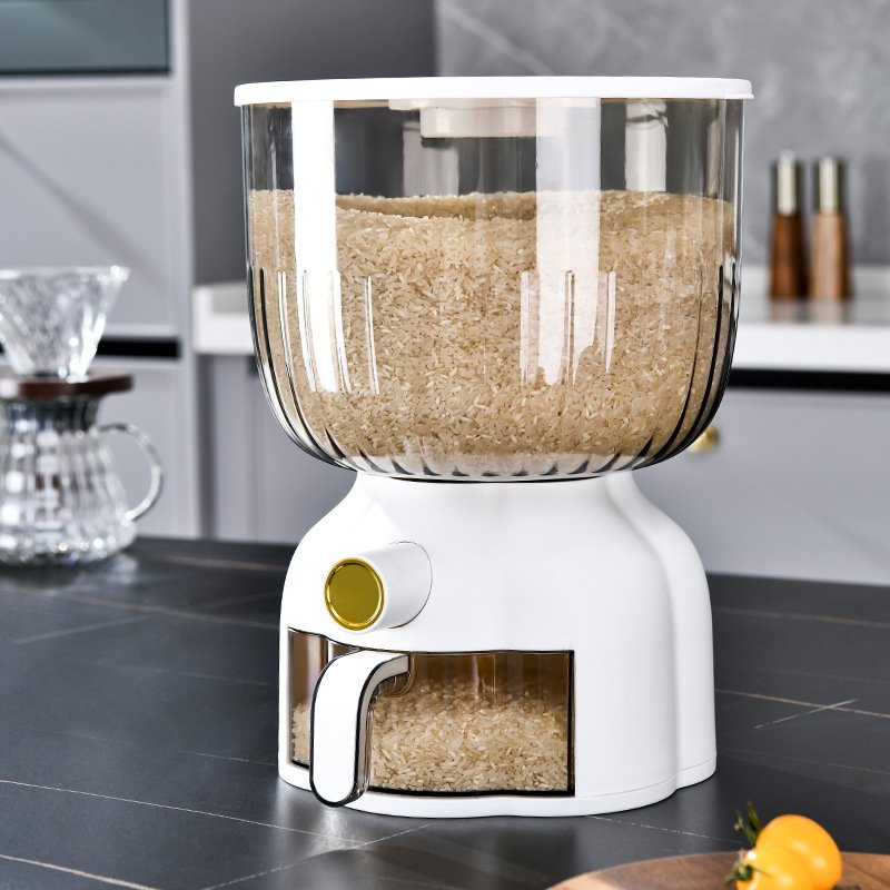 Round Cereal rice dispenser food storage container Household Grain Storage Box Kitchen Storage