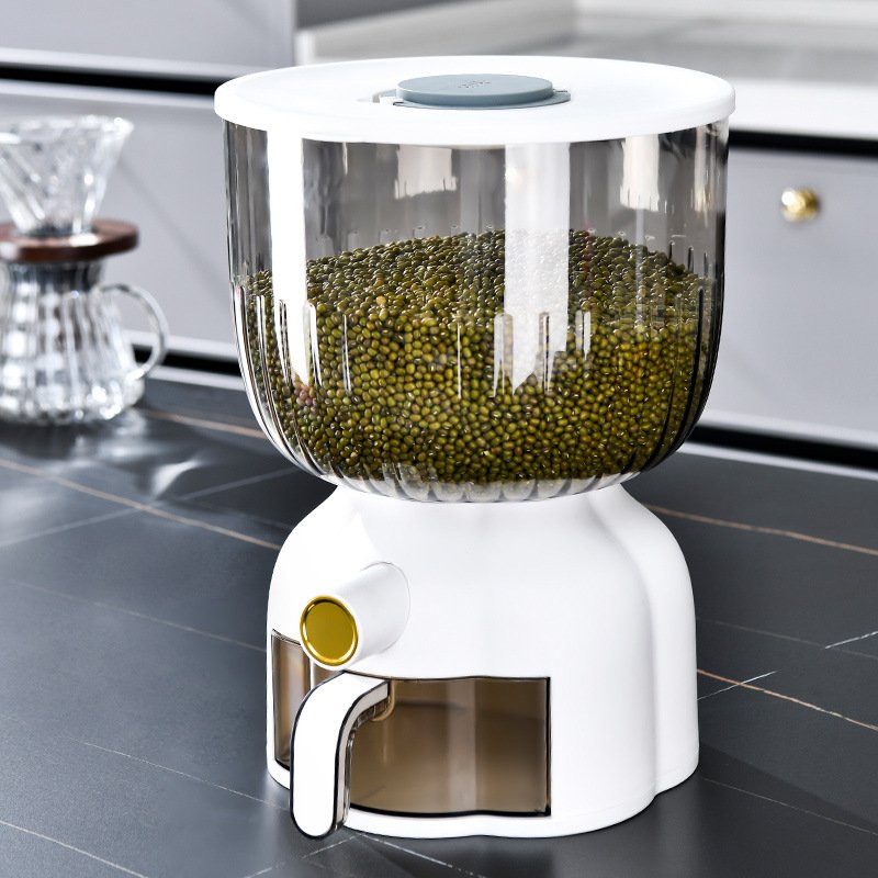 Round Cereal rice dispenser food storage container Household Grain Storage Box Kitchen Storage