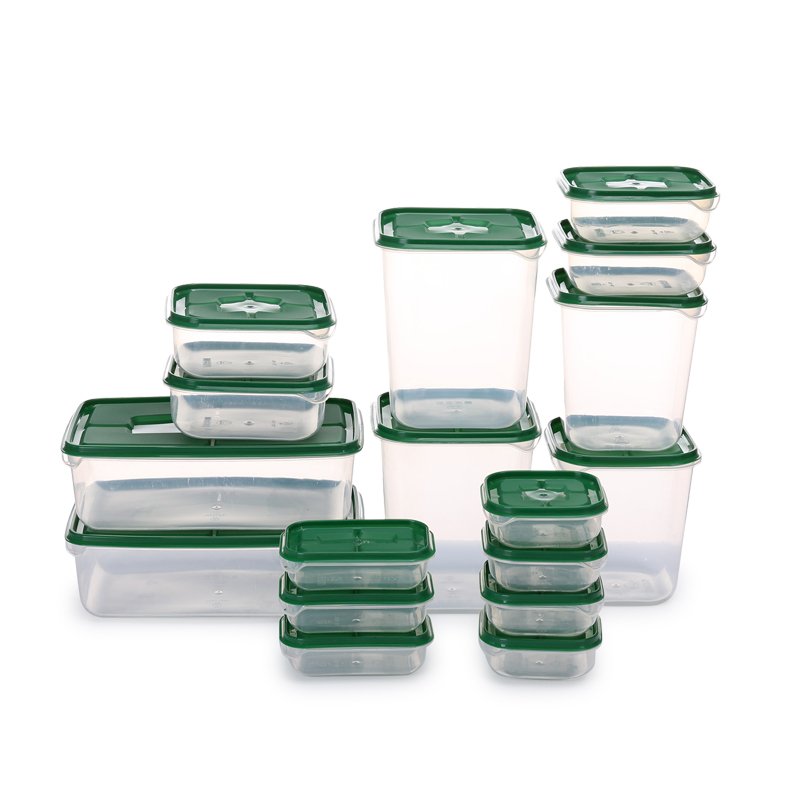 17 Pieces Pack BPA Free Airtight PP Plastic Food Storage Container Set Fridge Crisper Food Storage Box with Lid