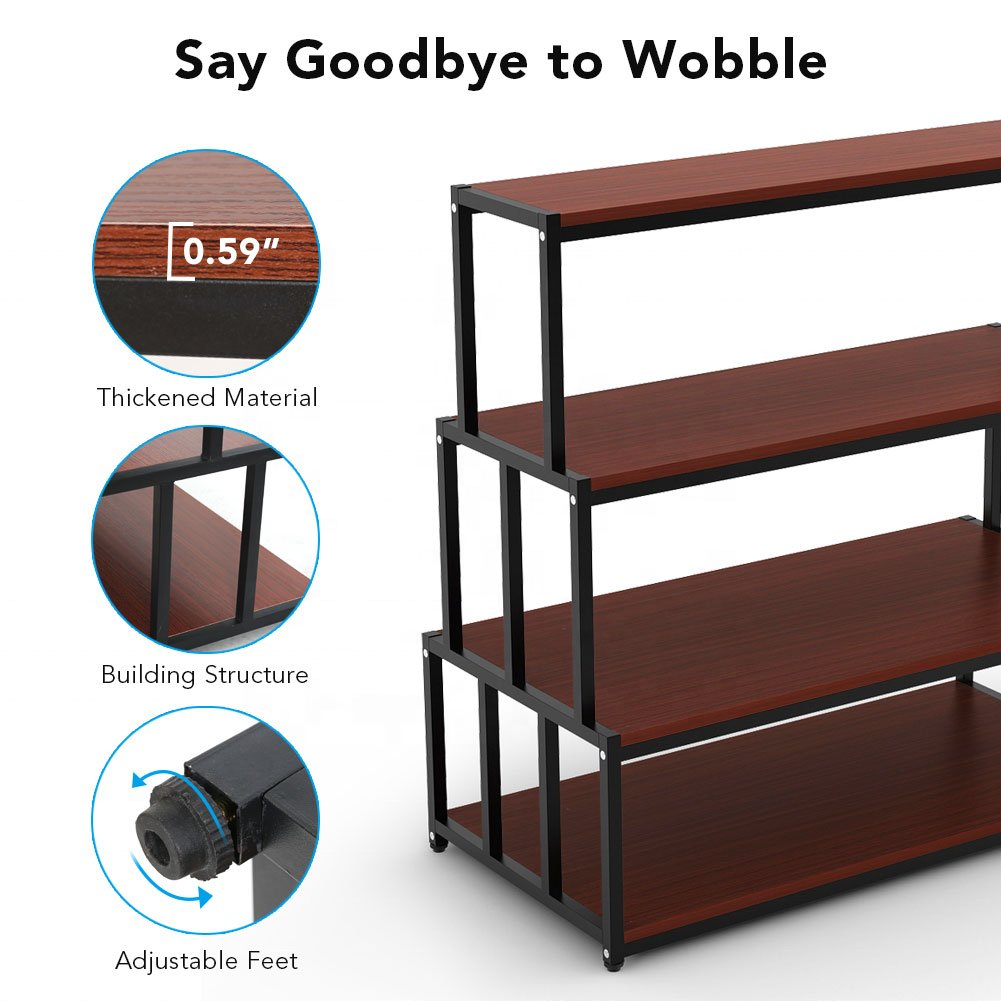 Custom Home Decoration Bookshelf Book Magazine Album Flower Green Plant Pot Ladder Metal Wood Storage Display Rack Stand Holder