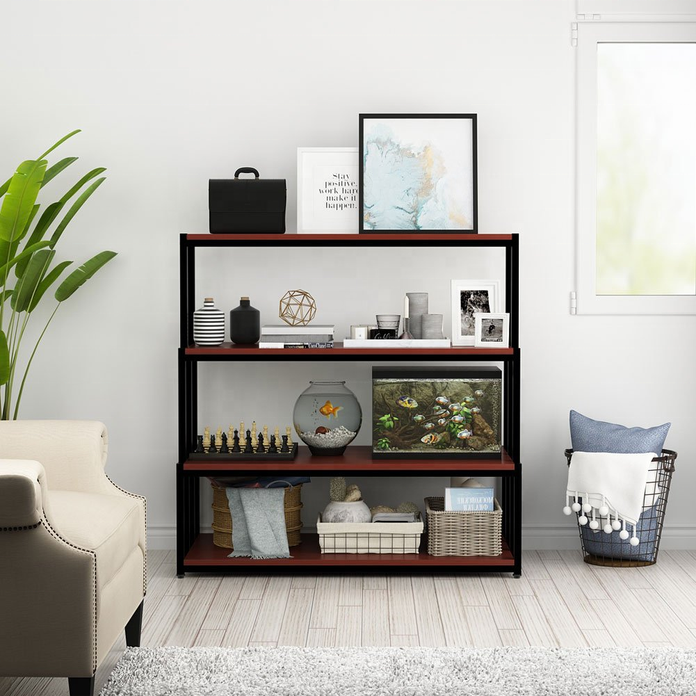 Custom Home Decoration Bookshelf Book Magazine Album Flower Green Plant Pot Ladder Metal Wood Storage Display Rack Stand Holder