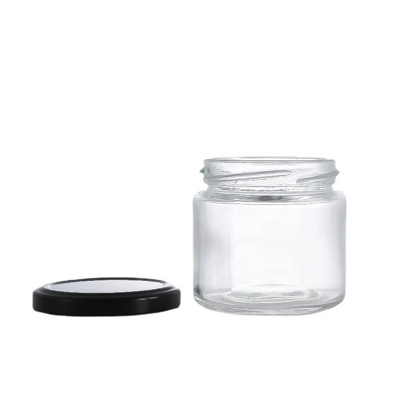 hot sell 1oz 30ml 45ml 60ml 80ml 120ml 150ml mini round honey glass jars for food storage jam with airtight metal lid
