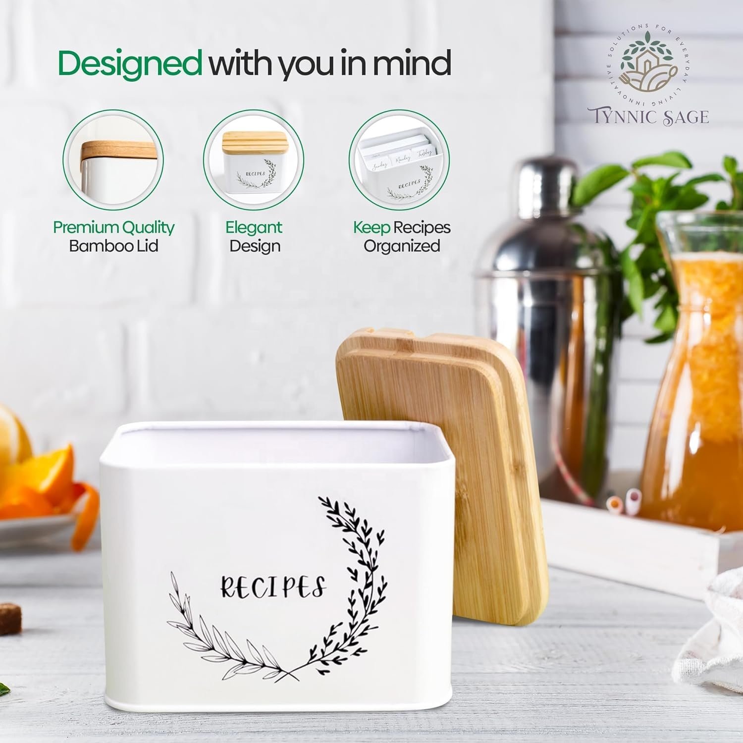 Home Kitchen Metal Storage Box Recipe Card Storage Box Dryer Sheet Holder Washing Tablets Capsules Container Bin