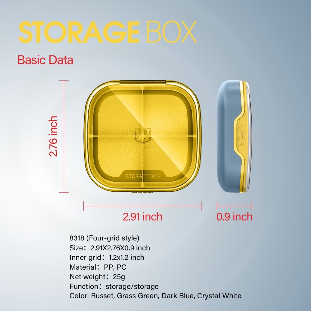 Logo Pill Storage Box Container Organizer Case Portable Pill Organizer Small Plastic Portable Pill Box Travel