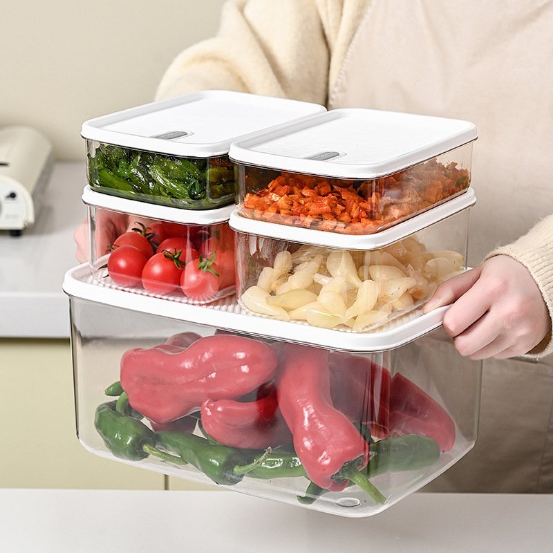New refrigerator storage frozen preservation box transparent plastic food storage box kitchen large capacity storage box