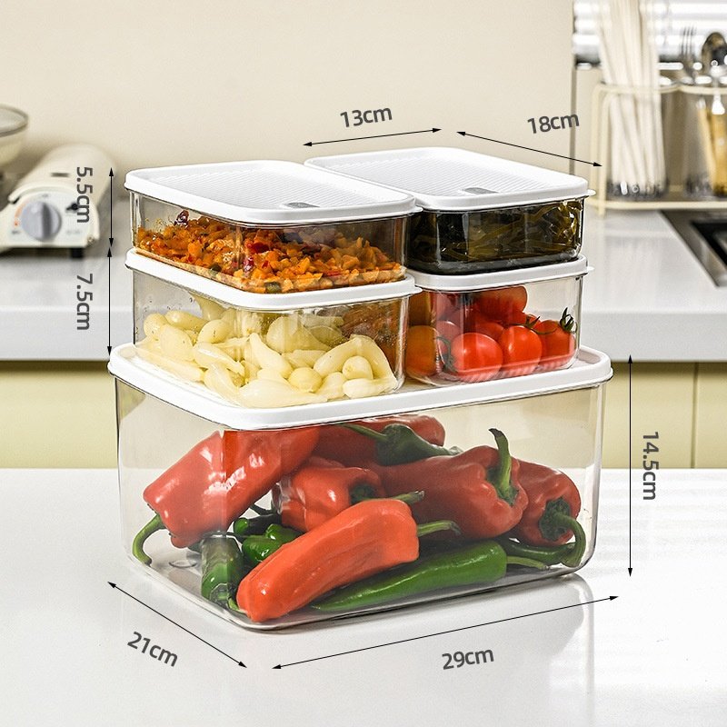 New refrigerator storage frozen preservation box transparent plastic food storage box kitchen large capacity storage box