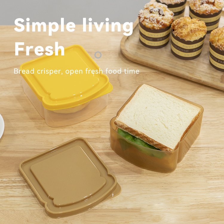 Wholesale Eco-Friendly Microwave BPA-free Portable Reusable Kitchen Plastic Bread Box Toast Storage Box Container