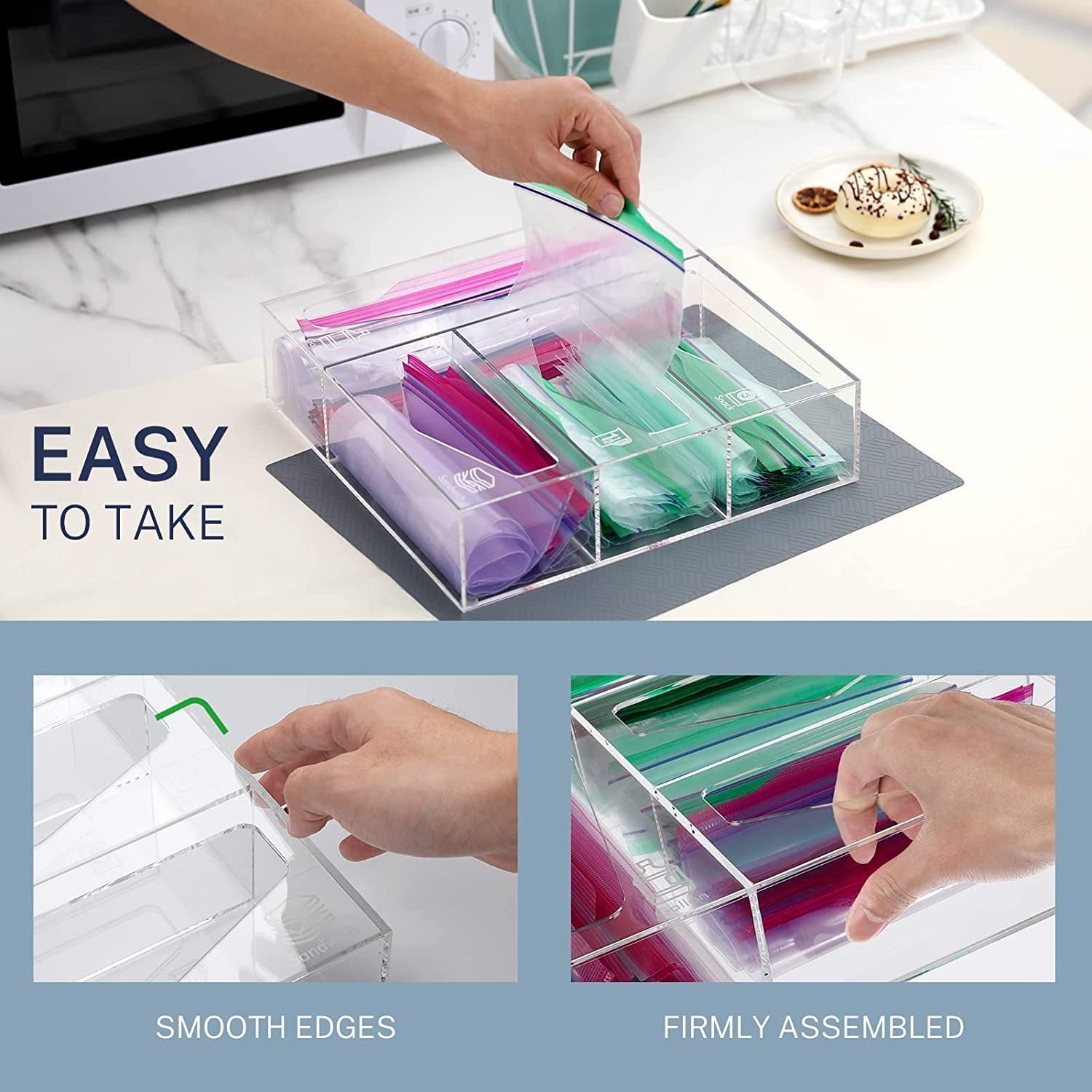zip lock bag storage organizer acrylic zip lock bag storage organizer