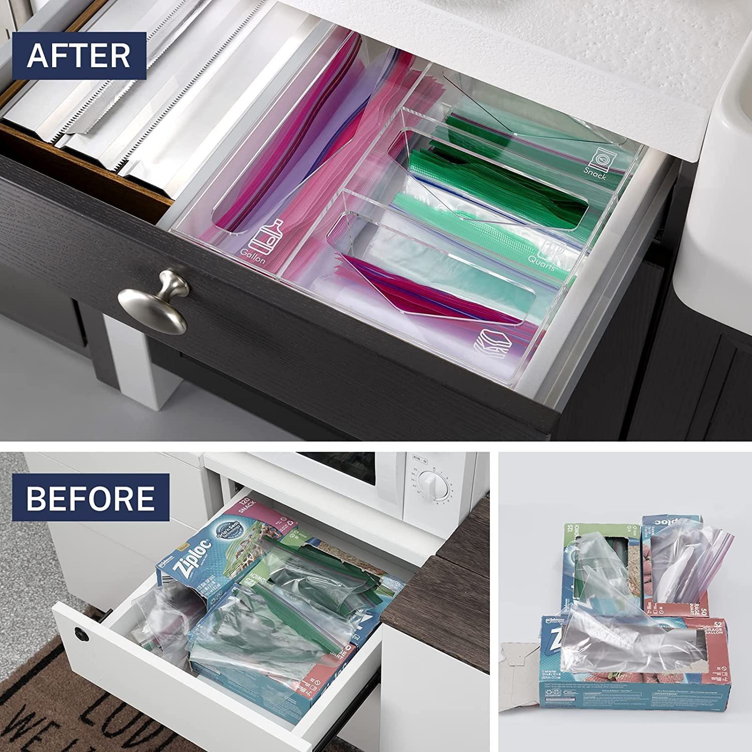 zip lock bag storage organizer acrylic zip lock bag storage organizer
